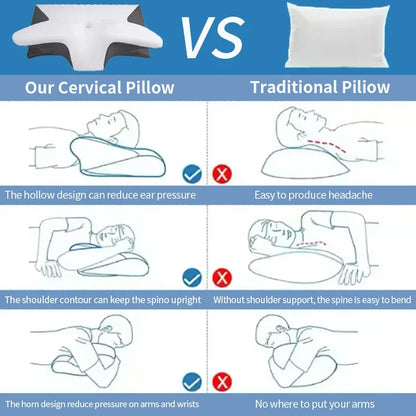 New 2 in 1 Ergonomic Memory Foam Pillow