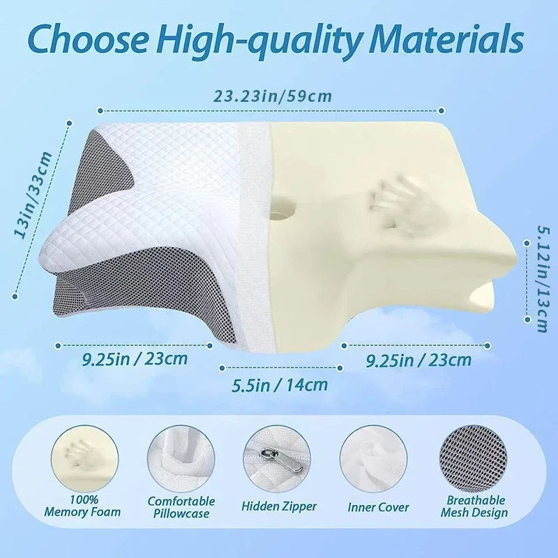 New 2 in 1 Ergonomic Memory Foam Pillow