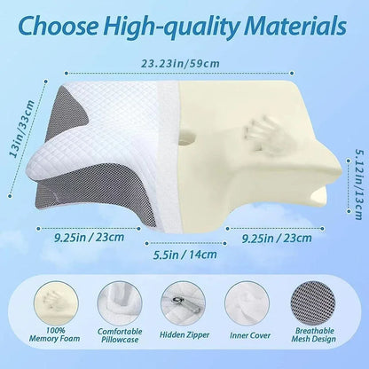 New 2 in 1 Ergonomic Memory Foam Pillow