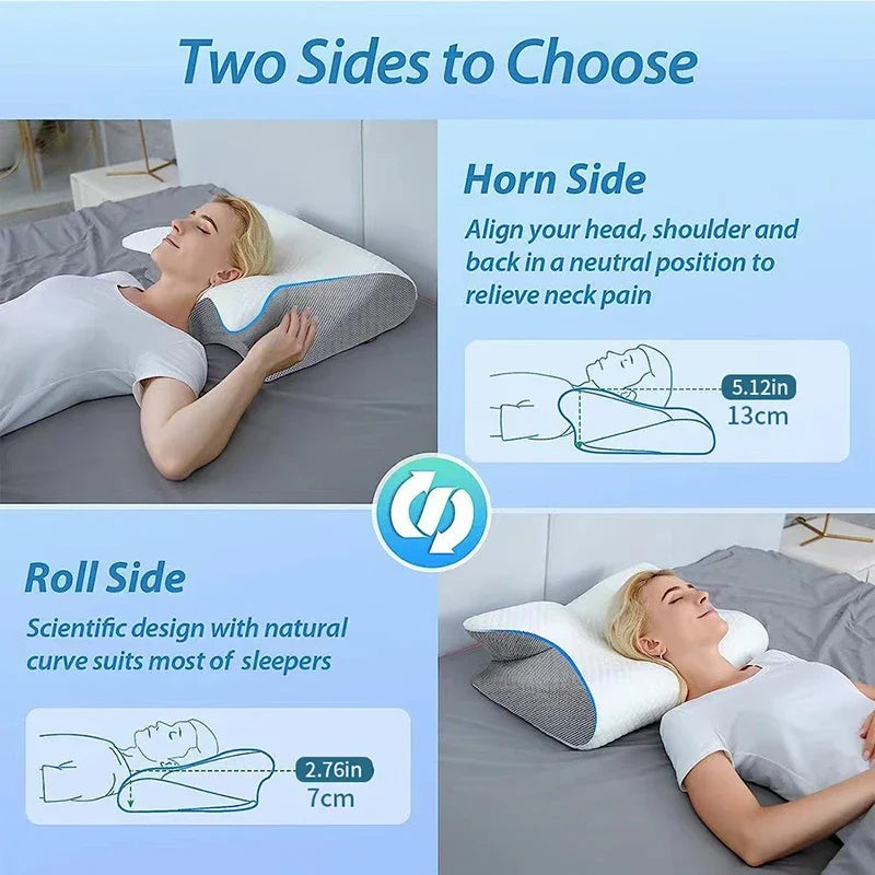 New 2 in 1 Ergonomic Memory Foam Pillow